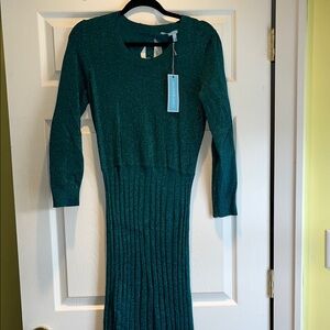 Green Sparkle Sweater Dress
